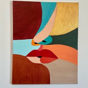 Kissing couple 💏 abstract painting 🎭